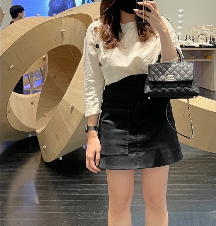  샤넬 코코핸들 스몰 블랙 샴골
