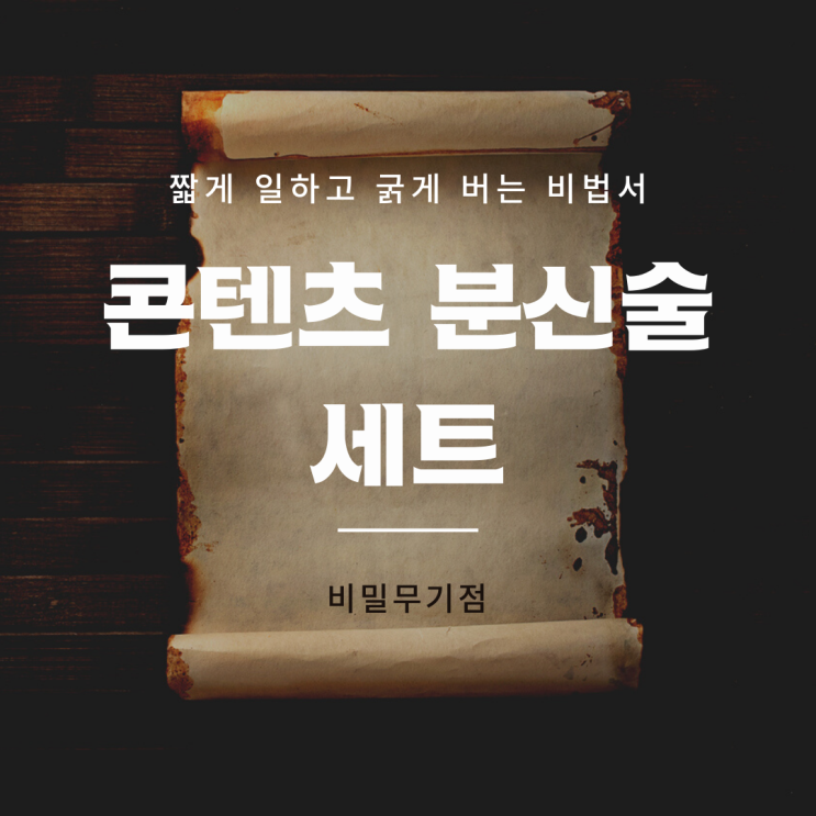  [기간한정] 콘텐츠 분신술 - 블로그 시작 3개월차 3000만 원을 번 비밀