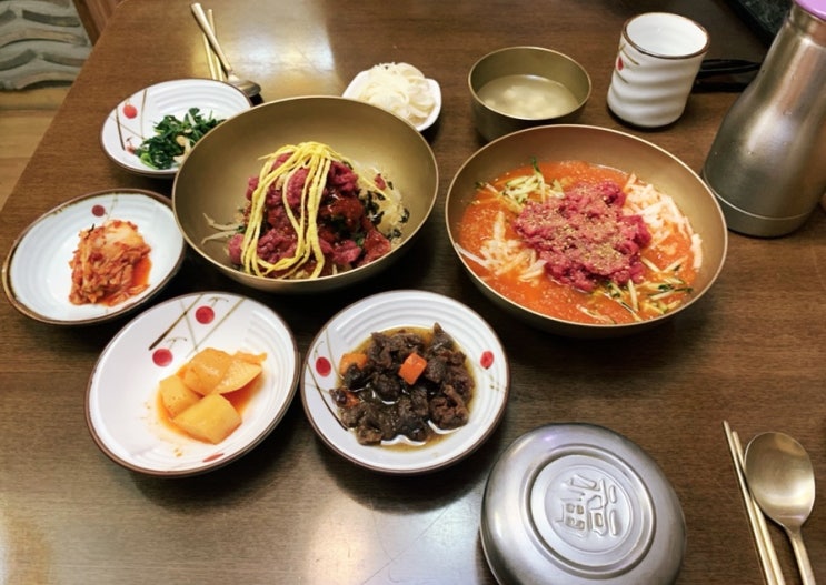  경주 줄서서먹는 한우물회 맛집 함양집1호 한우물회와 육회비빔밥