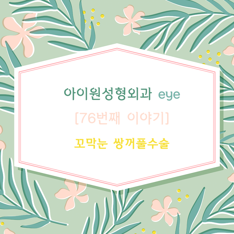  [아이원성형외과 eye] 꼬막눈은 쌍꺼풀수술 시 인라인만 가능한가요?