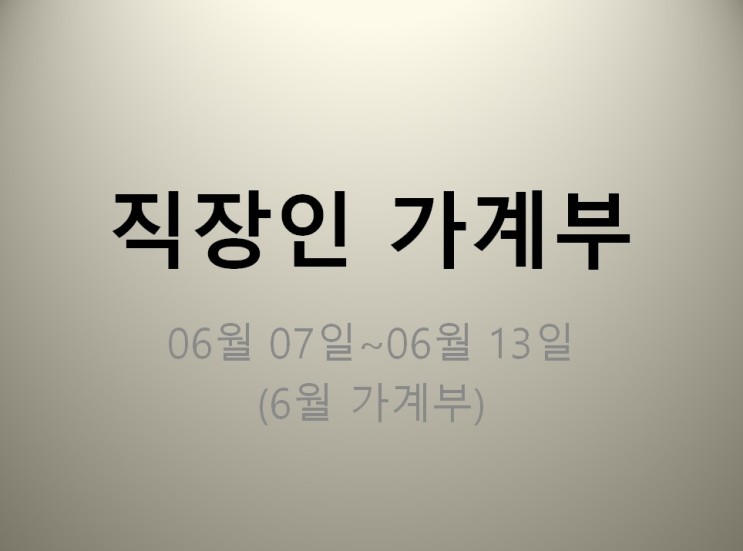 직장인 가계부 06월 07일~06월 13일 (지출 444260원)