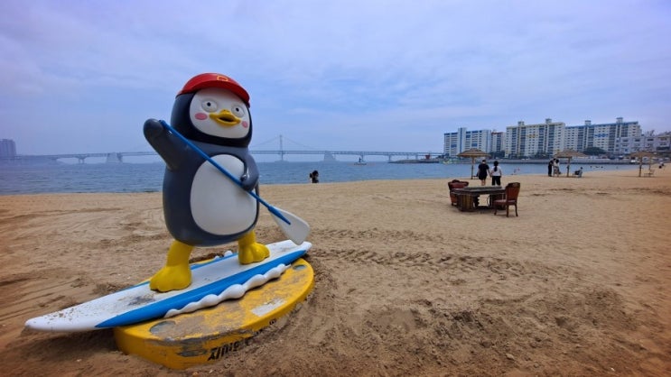  광안리해수욕장 펭수