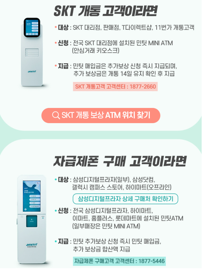  휴대폰바꿧는데 중고폰은 어떻게 처리하지? / 휴대폰 중고기기 판매 ATM "민팃" / 양천구 휴대폰 성지 신정점