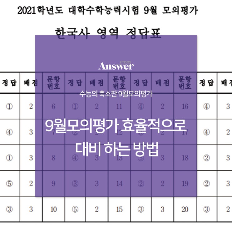  9월모의평가 효율적으로 대비 하는 방법