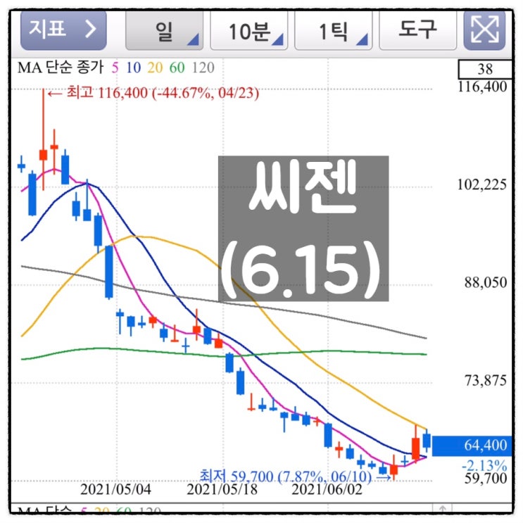  [미자의 주식일기] 씨젠(6.15)
