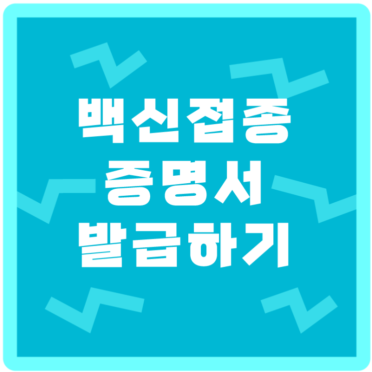 <백신 접종 확인서? 백신 접종 증명서 발급>