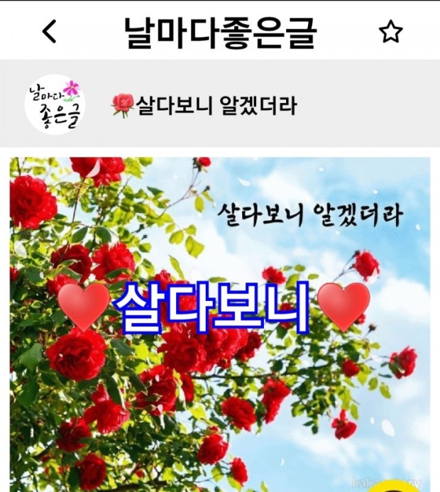 살다보니  - 아침 좋은글