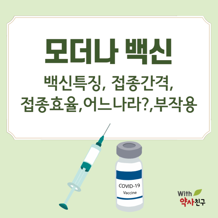  모더나 백신에 대해 알아봐요(백신특징, 접종간격,백신예방률,어느나라?,부작용,심근염)