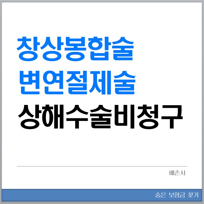 봉합술 상해수술비 청구(S618/창상봉합술/변연절제술)