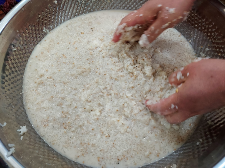  강하주 덧술 빚기