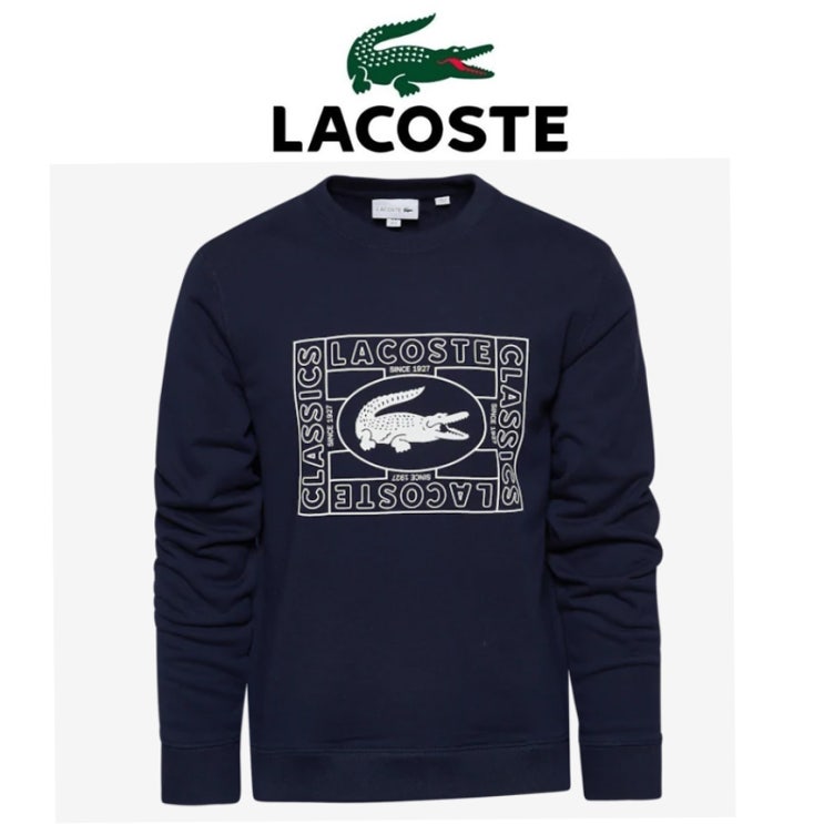 선호도 좋은 [해외미국정품] Lacoste Solid Sweatshirt 라코스테 솔리드 스웻셔츠 남자 맨투맨 긴팔 티셔츠 좋아요