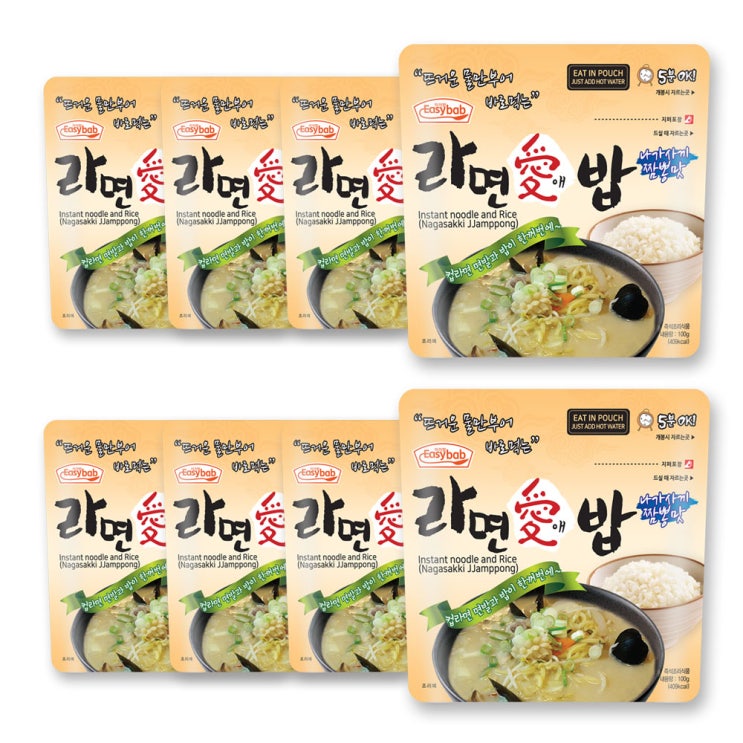 핵가성비 좋은 이지밥 라면애밥 나가사끼 짬뽕맛, 100g, 8개 추천합니다