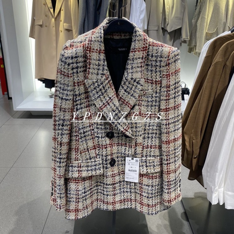  후기가 좋은 ZARA 체크패턴 여성 트위드자켓 좋아요