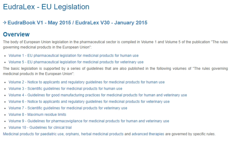 EU GMP - EudraLex - EU Legislation