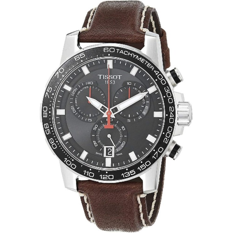 선호도 좋은 Tissot 가죽 스트랩 브라운 모델에 티소 남자의 스테인레스 스틸 스위스 쿼츠 시계 : T1256171605101 좋아요 선호도 좋은 Tissot 가죽 스트랩 브라운 모델에 티소 남자의 스테인레스 스틸 스위스 쿼츠 시계 : T1256171605101 좋아요