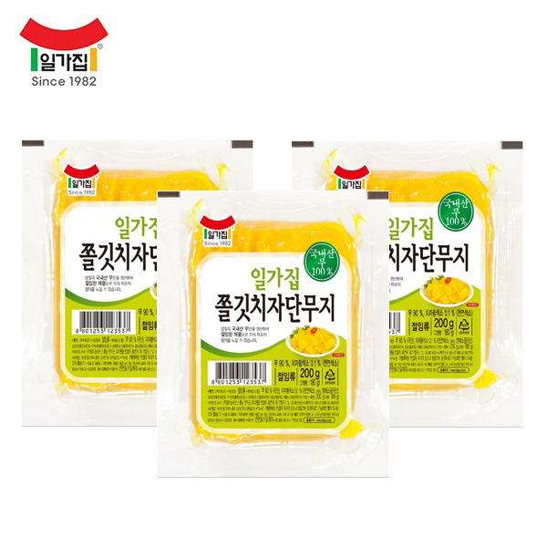 가성비갑 일가집 쫄깃치자단무지 200g, 3개 ···