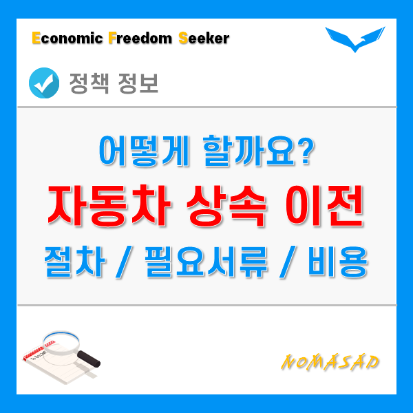 자동차 상속이전 등록 절차 및 필요 서류, 비용정리! 자동차 상속이전 등록 절차 및 필요 서류, 비용정리!