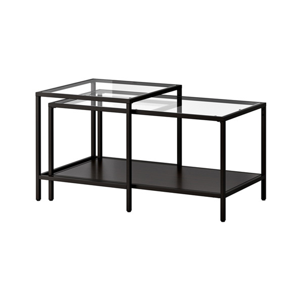 선호도 좋은 IKEA 이케아 VITTSJO 네스팅테이블2종 90x50 cm 티테이블, 블랙브라운/유리 좋아요 선호도 좋은 IKEA 이케아 VITTSJO 네스팅테이블2종 90x50 cm 티테이블, 블랙브라운/유리 좋아요