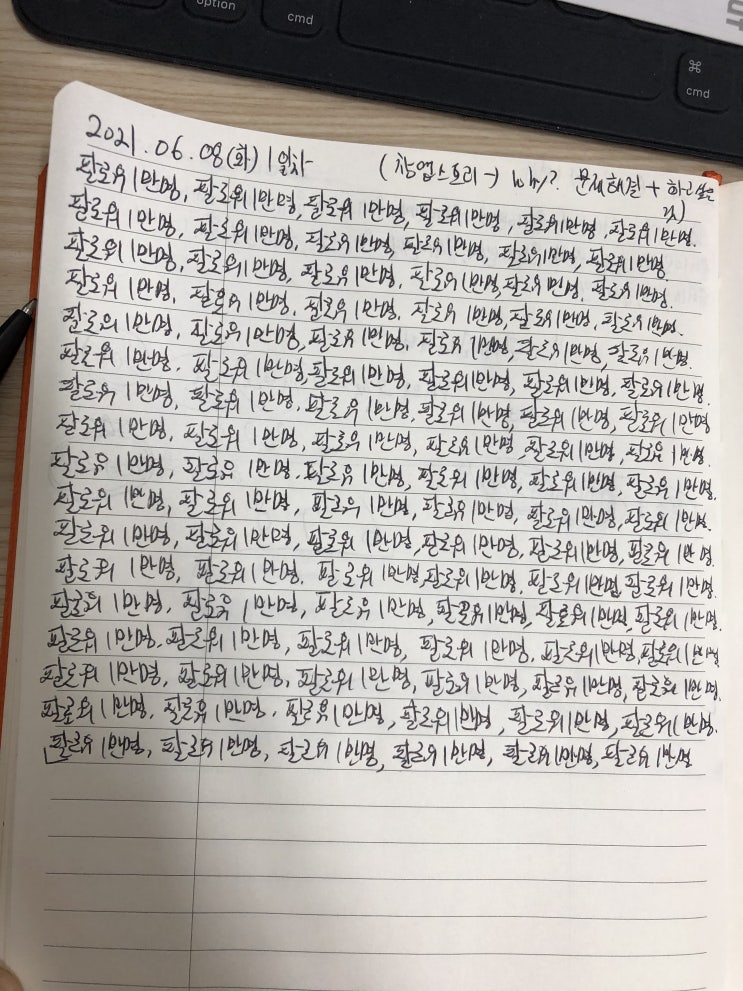  [김승호/생각의 비밀] 목표 100일간 100번쓰기 Verson 02. (10일차)