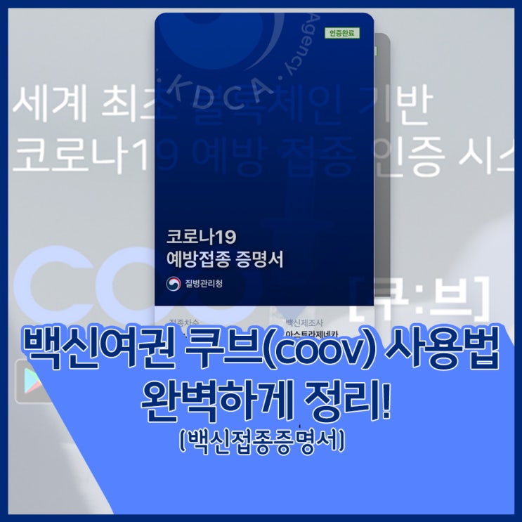  백신여권, 쿠브(coov)앱 사용법 완벽하게 정리!(백신접종증명서, 상대방 인증하기)