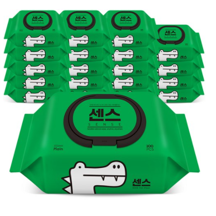 잘팔리는 센스 저자극 악어 물티슈 캡형, 100매, 100팩 추천해요