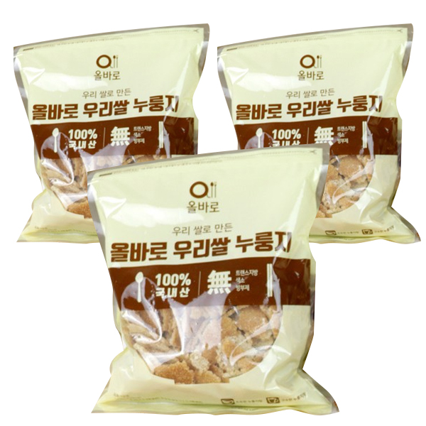 당신만 모르는 바로푸드 올바로 우리쌀 누룽지, 1kg, 3개 좋아요