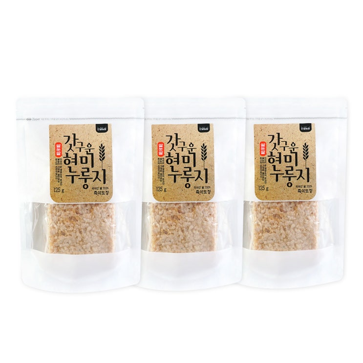 잘나가는 프레시데이 갓구운 쌀눈쌀 현미누룽지, 125g, 3개 ···