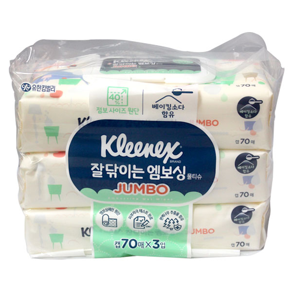 요즘 인기있는 유한킴벌리 크리넥스 잘닦이는 엠보싱 물티슈 점보 캡70매X3입 6개입 BOX 생활용품 > 화장지/생리대 화장지/티슈, 70매, 18팩 좋아요 요즘 인기있는 유한킴벌리 크리넥스 잘닦이는 엠보싱 물티슈 점보 캡70매X3입 6개입 BOX 생활용품 > 화장지/생리대 화장지/티슈, 70매, 18팩 좋아요
