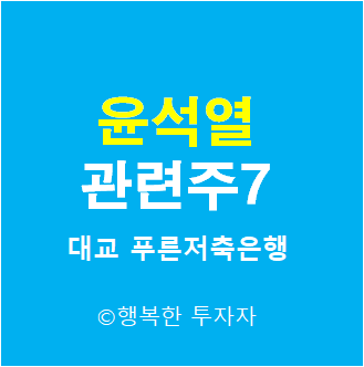 윤석열 관련주 7 - 윤석열 인맥주 - 시울지검장 및 검찰총장 - 중수부 관련주 -대선후보 관련주 - 대선 테마주 - 정치 테마주