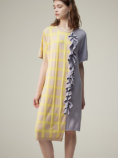  가성비 좋은 [로희어패럴] RUFFLE POINT ONE-PIECE LIGHT GREY 원피스 추천합니다