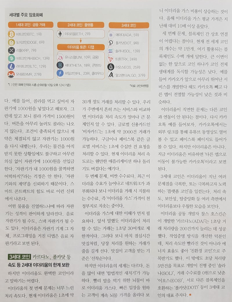 코인의 진화>1세대(비트코인) / 2세대(이더리움) / 3세대(경쟁) : 네이버 블로그