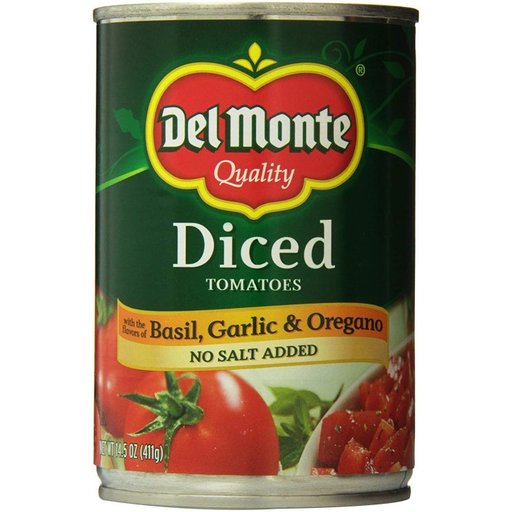 가성비 좋은 델몬트 다이스드 토마토 바질 마늘 앤 오레가노 무염, 411g, 1개 추천합니다