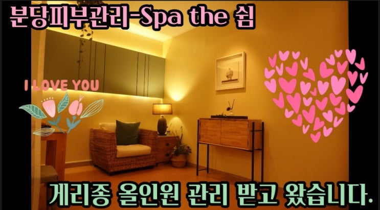  분당피부관리-정자동 스파더쉼에서 게리종 나노테라피 관리 받고왔습니다.
