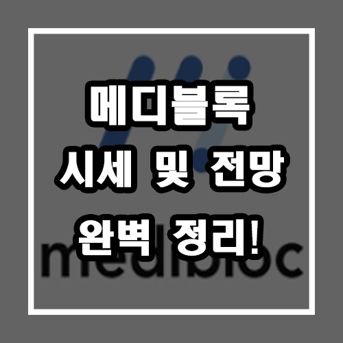  메디블록 코인 시세 및 전망 완벽정리