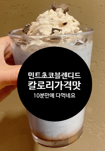  스타벅스 민트초코칩블렌디드 칼로리 가격 자바칩 샷추가 시럽 휘핑 꿀조합 품절이유 있음