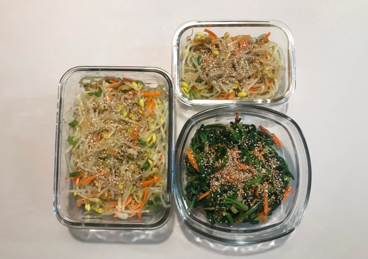  (아기있는 집 기본반찬) 콩나물 시금치 무침