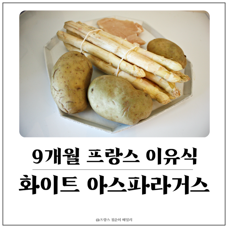  [9개월 아기 프랑스 이유식] 화이트 아스파라거스, 닭고기, 감자로 흰색 퓨레 만들기