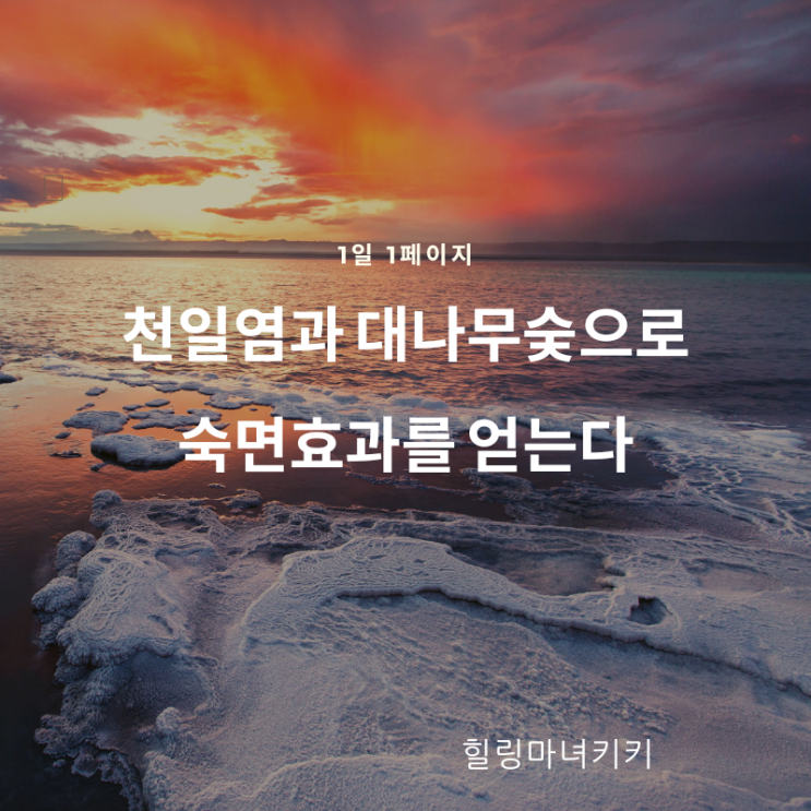  1일 1페이지 ㅡ 88일 소금과 숯을 놓는다