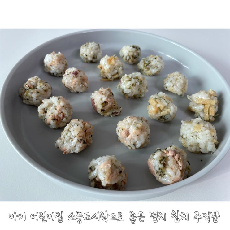 아기 유아 어린이집 소풍도시락으로 좋은 멸치 참치 주먹밥