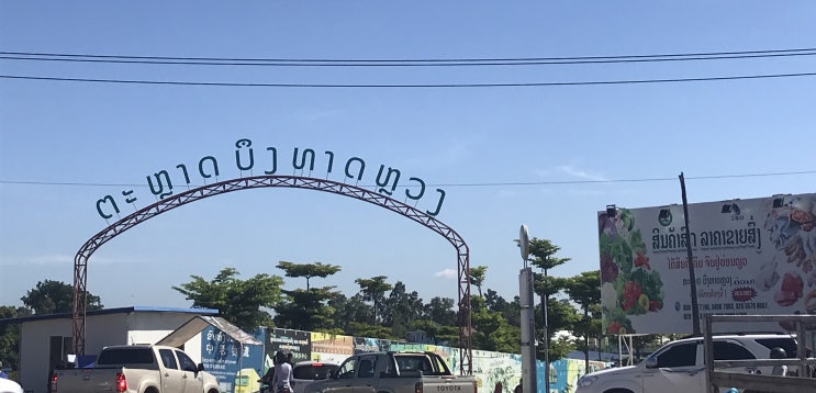  라오스 비엔티안 생활, 탓 루앙 아침 재래시장 개장. 붐비는 사람들과 저렴한 식자재와 채소, 열대과일