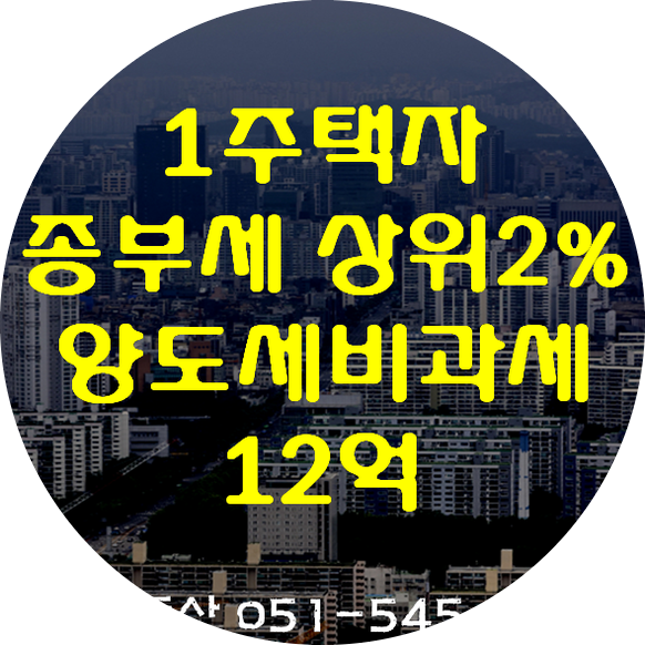  종합부동산세 상위 2%, 양도소득세 비과세 기준 12억