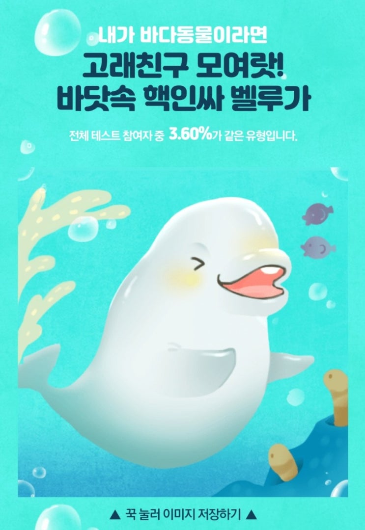 심리테스트 - 바다동물 테스트(나와 닮은 바다 동물은?)