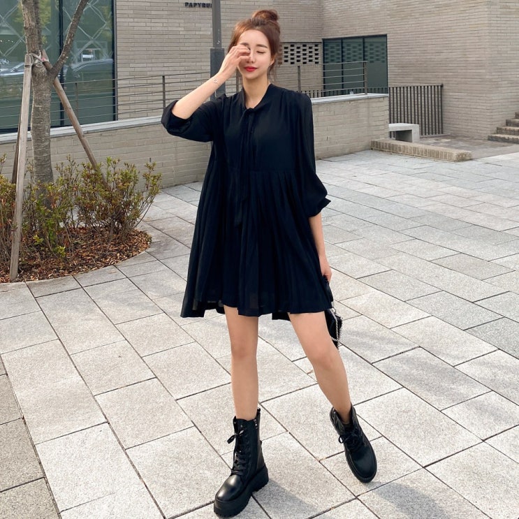 잘나가는 헤링본 미니원피스 가을 쉬폰 블랙 루즈핏 하객룩 빅사이즈 HD018 추천해요 잘나가는 헤링본 미니원피스 가을 쉬폰 블랙 루즈핏 하객룩 빅사이즈 HD018 추천해요