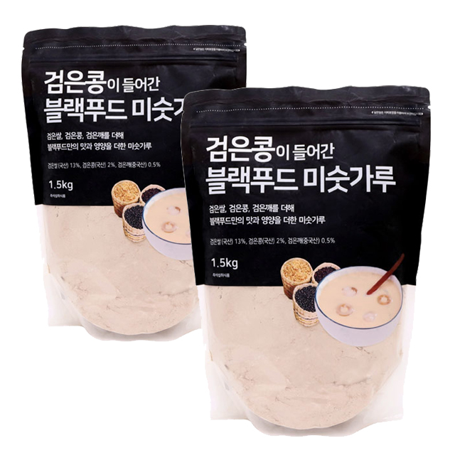 선호도 높은 태광선식 검은콩이들어간 블랙푸드 미숫가루, 1.5kg, 2개 추천해요