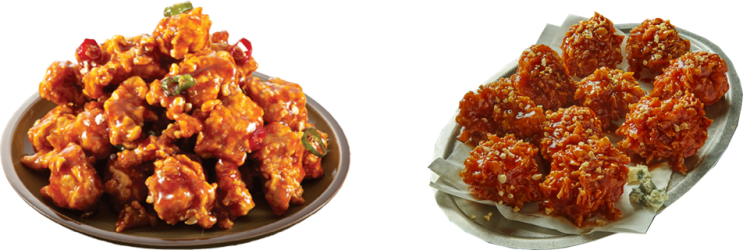 닭강정이랑 (순살)양념 치킨 차이
