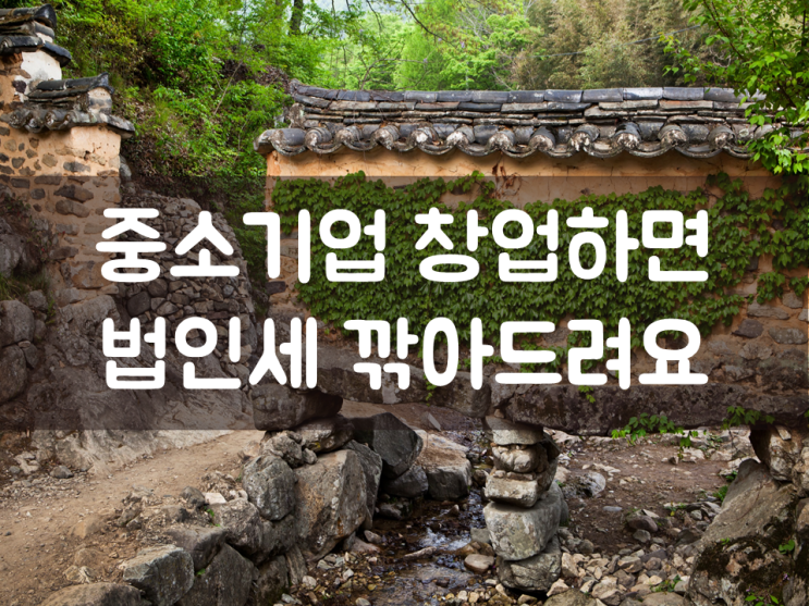  중소기업 창업하면  법인세 깎아드려요