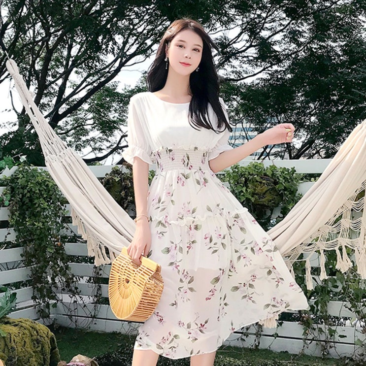 인지도 있는 타니즈 가비온 라운드넥 플라워 미디원피스 ··· 인지도 있는 타니즈 가비온 라운드넥 플라워 미디원피스 ···