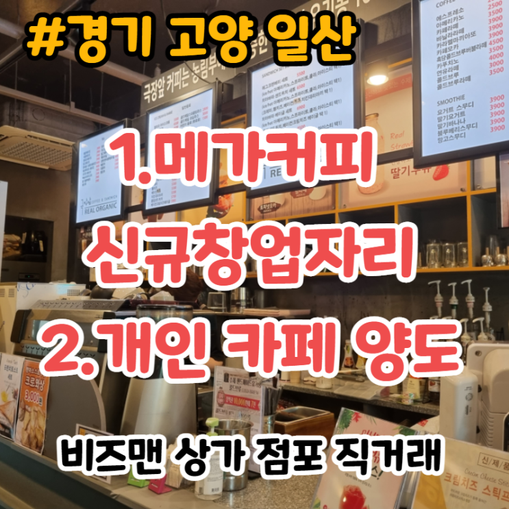 일산 카페 매매 (메가커피 신규 창업 - 본사승인)