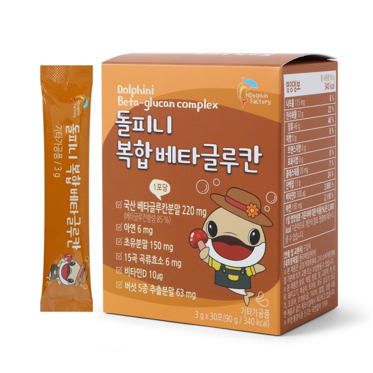  구매평 좋은 엔돌핀팩토리 돌피니 복합 베타글루칸 아연 초유분말 비타민D, 3g, 30개 추천해요