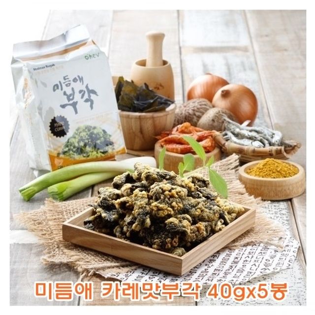 후기가 정말 좋은 MDT6129 미듬애 카레맛부각 40g5봉 카레맛부각40g5봉/미듬애부각/부각/반찬, 1 ···